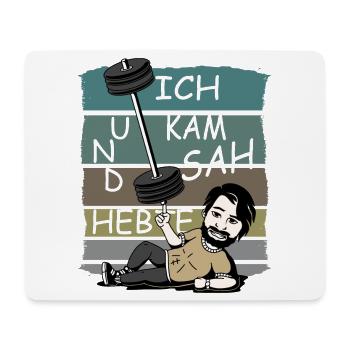 Ich kam sah und Hebte - Mousepad (Querformat) - Weiß - Vorne