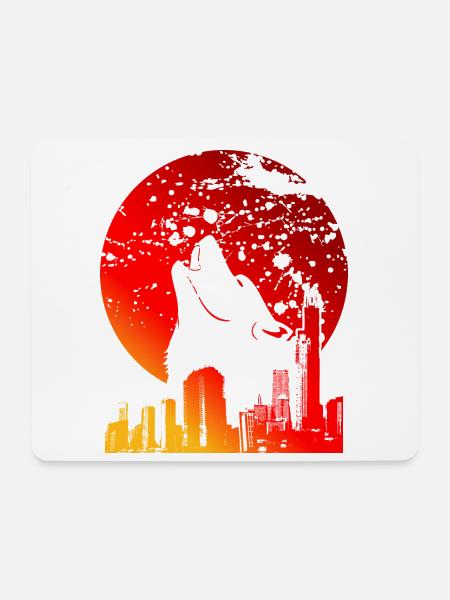 BLUTRAUCH | ROTE VOLLMOND-GESCHENKE - Mousepad (Querformat) - Weiß