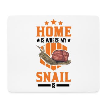 La maison est l’endroit où mon escargot est Schnecke - Tapis de souris (format paysage) - blanc - Devant