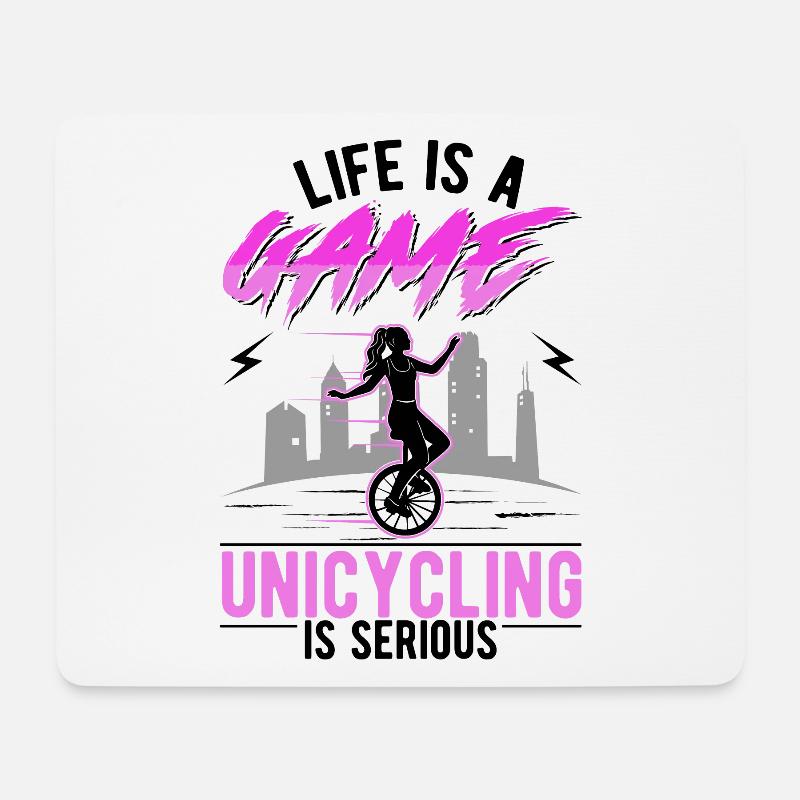 Einradfahrerin Geschenk Einrad Mädchen - Mousepad (Querformat) - Weiß
