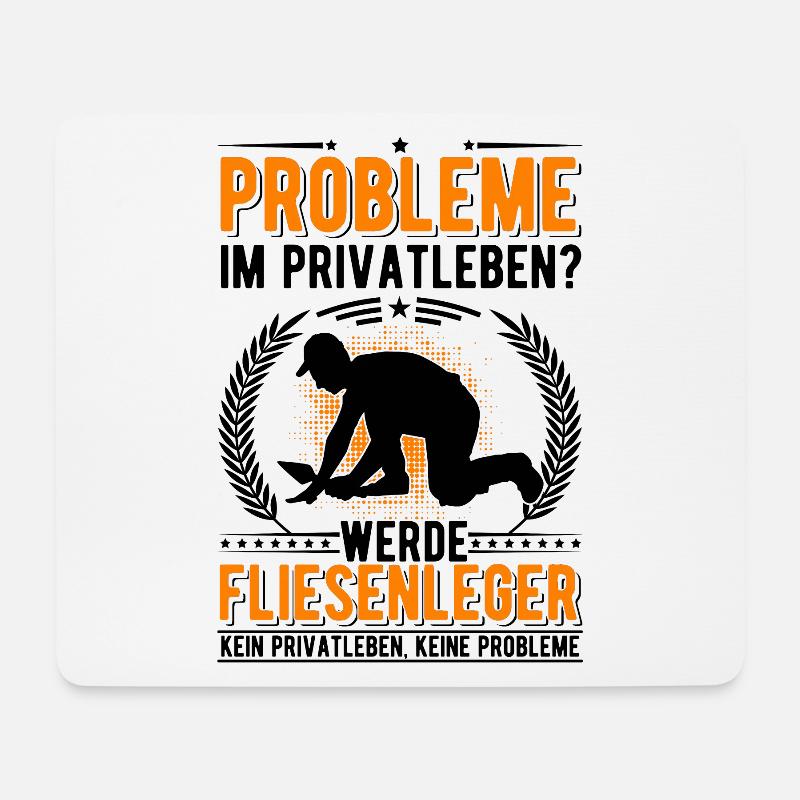 Fliesenleger Privatleben Mosaikleger Fliesen Legen - Mousepad (Querformat) - Weiß