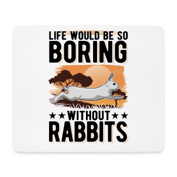 Lapin Cadeau Lapin Lapin Lapin - Tapis de souris (format paysage) - blanc - Devant