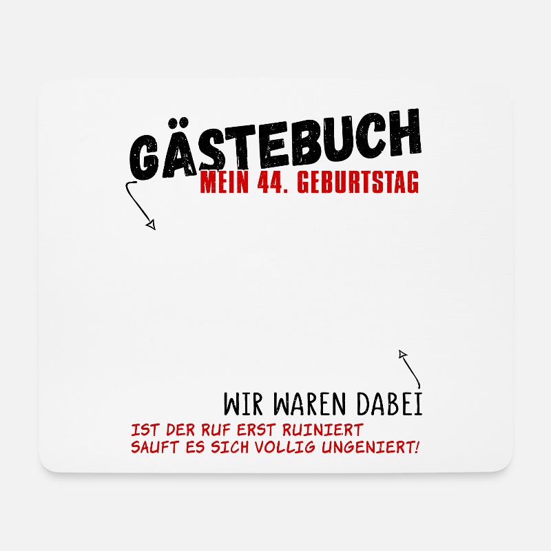 44. Geburtstag Gästebuch 44 Jahre - Mousepad (Querformat) - Weiß