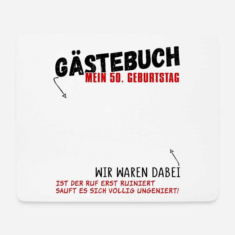 50. Geburtstag Gästebuch 50 Jahre - Mousepad (Querformat) - Weiß