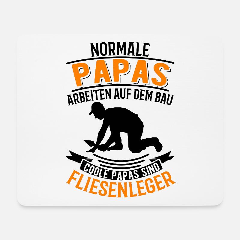 Fliesenleger und Papa Fliesenleger Vatertag - Mousepad (Querformat) - Weiß