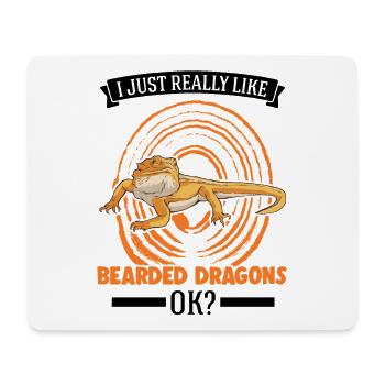 J’aime beaucoup Bearded Dragons Beardatagame - Tapis de souris (format paysage) - blanc - Devant