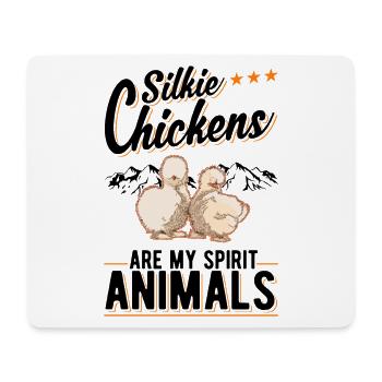 Silk Chicken Spirit Animal Silkie Chicken - Tapis de souris (format paysage) - blanc - Devant