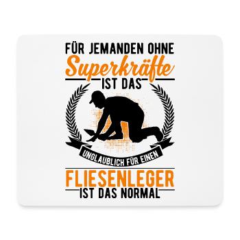 Fliesenleger Superkraft Fliesen Legen - Mousepad (Querformat) - Weiß - Vorne