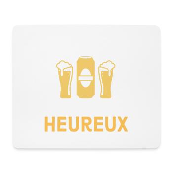 La bière me rend heureux 1 - Tapis de souris (format paysage) - blanc - Devant