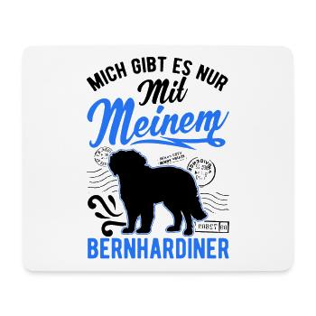 Mich gibt es nur mit meinem Bernhardiner - Mousepad (Querformat) - Weiß - Vorne