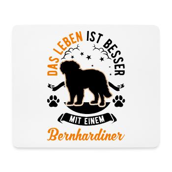 Life is better with a St. Bernard - Mouse Pad (horizontal) - white - Front