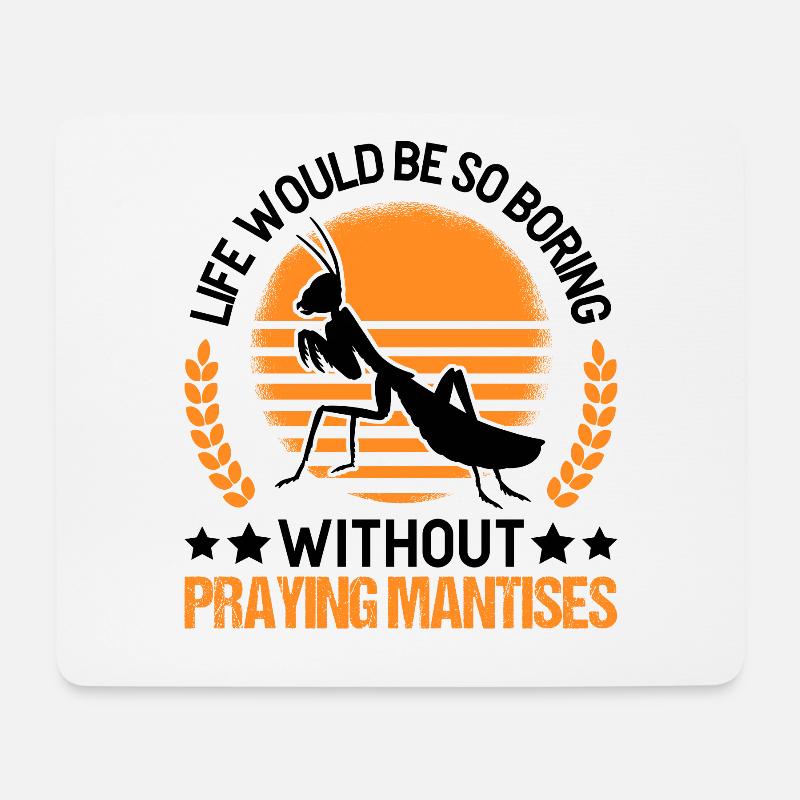 Gottesanbeterin Geschenk Mantis Fangschrecke - Mousepad (Querformat) - Weiß