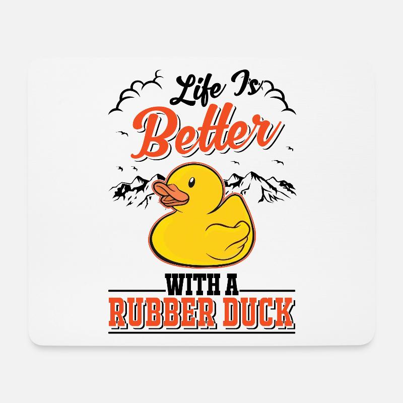 La vie est meilleure avec un Rubber Duck Gummiente - Tapis de souris (format paysage) - blanc