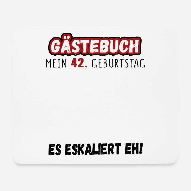 42. Geburtstag Mann Frau Gästebuch Lustig Geschenk - Mousepad (Querformat) - Weiß