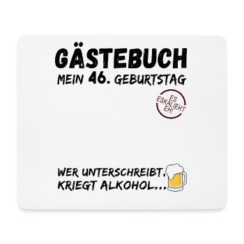 46. Geburtstag Gästebuch Party 46 Jahre - Mousepad (Querformat) - Weiß - Vorne