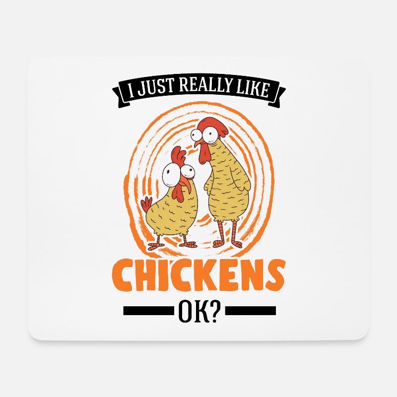I just really like Chickens Landwirt Hühner - Mousepad (Querformat) - Weiß