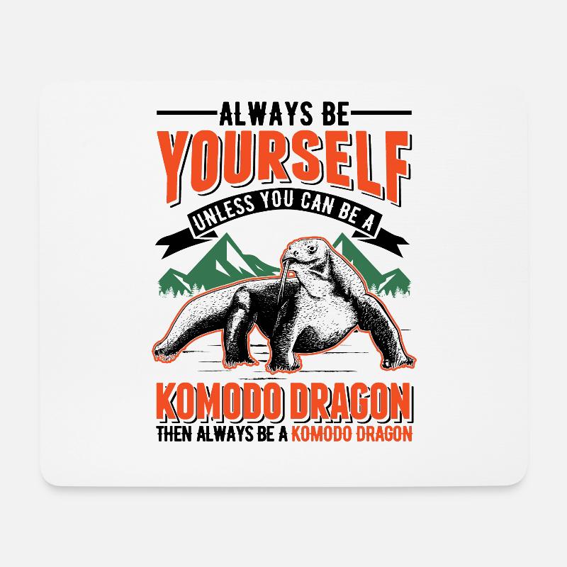 Komodowaran Komodo Dragon Waran - Mousepad (Querformat) - Weiß