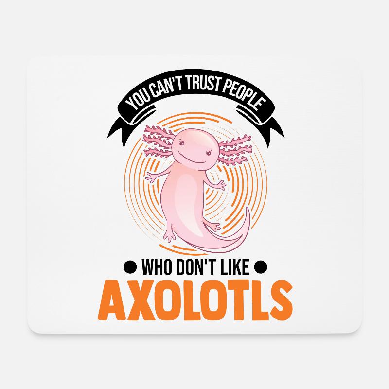 Axolotl Geschenk Schwanzlurch Axolotl - Mousepad (Querformat) - Weiß