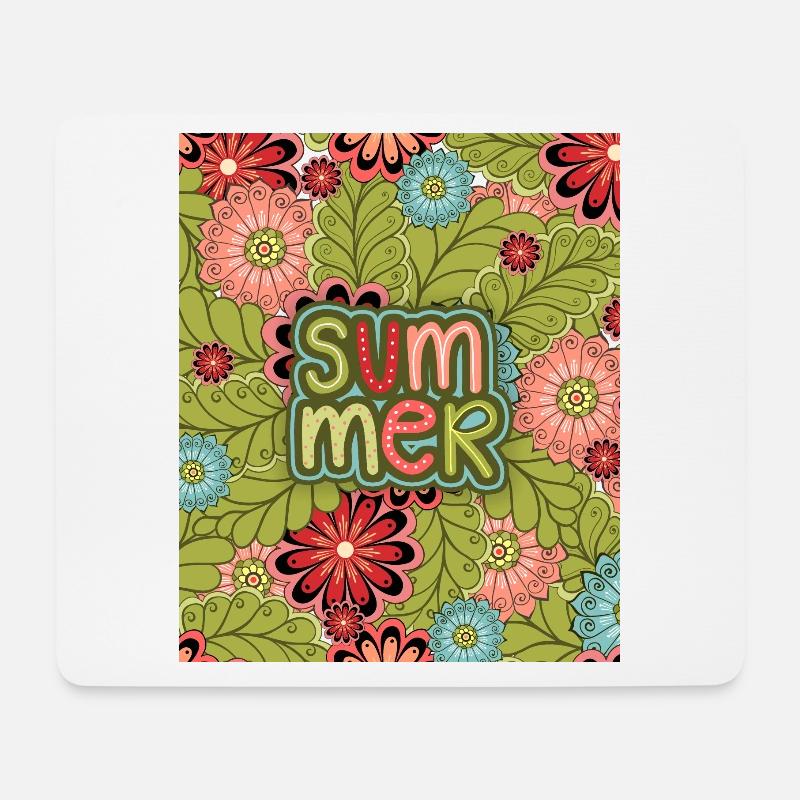 Sommer, Muster, Blumenmuster, Sommermuster - Mousepad (Querformat) - Weiß