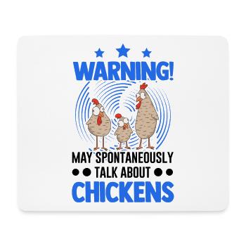 warning chickens farmer chicken - Mouse Pad (horizontal) - white - Front