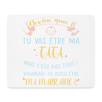 Devine quoi ! Tata voudrais-tu être ma marraine? - Tapis de souris (format paysage) - blanc - Devant