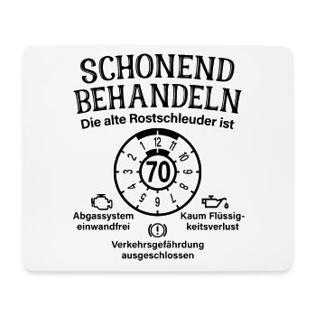 Schonend Behandeln 70. Geburtstag Rostschleuder 70 - Mousepad (Querformat) - Weiß - Vorne