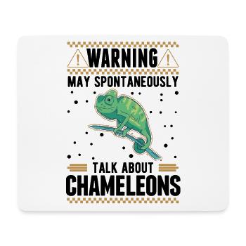 Avertissement Chameleon Cadeau Caméléon - Tapis de souris (format paysage) - blanc - Devant