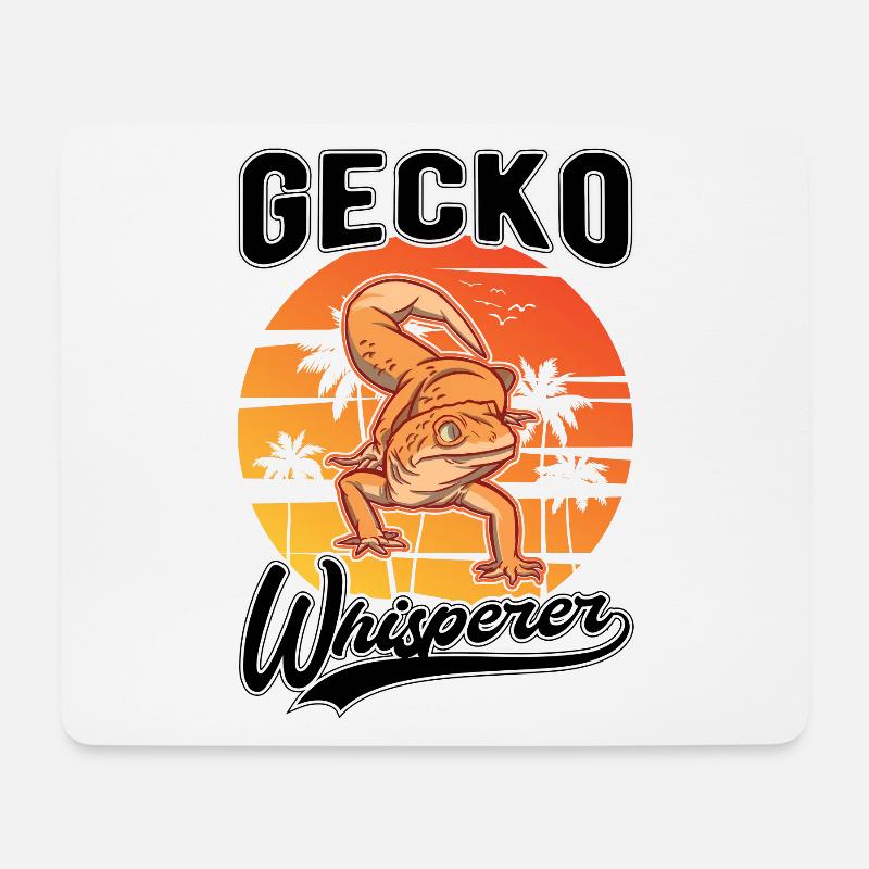 Gecko Flüsterer Gecko Whisperer Leopardgecko - Mousepad (Querformat) - Weiß