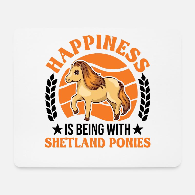 Shetlandpony Glück Shetland-Pony Shetty - Mousepad (Querformat) - Weiß