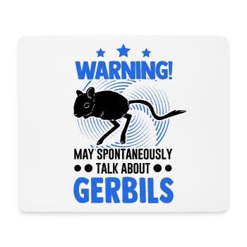 Warnung Gerbil Rennratte Rennmaus - Mousepad (Querformat) - Weiß - Vorne