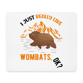 J’aime vraiment Wombats - Tapis de souris (format paysage) - blanc - Devant