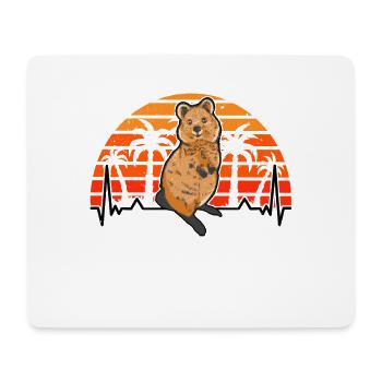 Quokka Herzschlag Kurzschwanzkänguru REtro - Mousepad (Querformat) - Weiß - Vorne