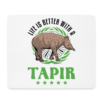 Life is better with a Tapir - Mousepad (Querformat) - Weiß - Vorne
