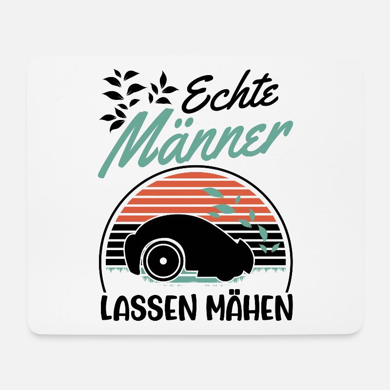 Echte Männer lassen mähen Mähroboter - Mousepad (Querformat) - Weiß