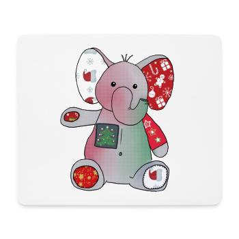 Weihnachtselefant - Mousepad (Querformat) - Weiß - Vorne