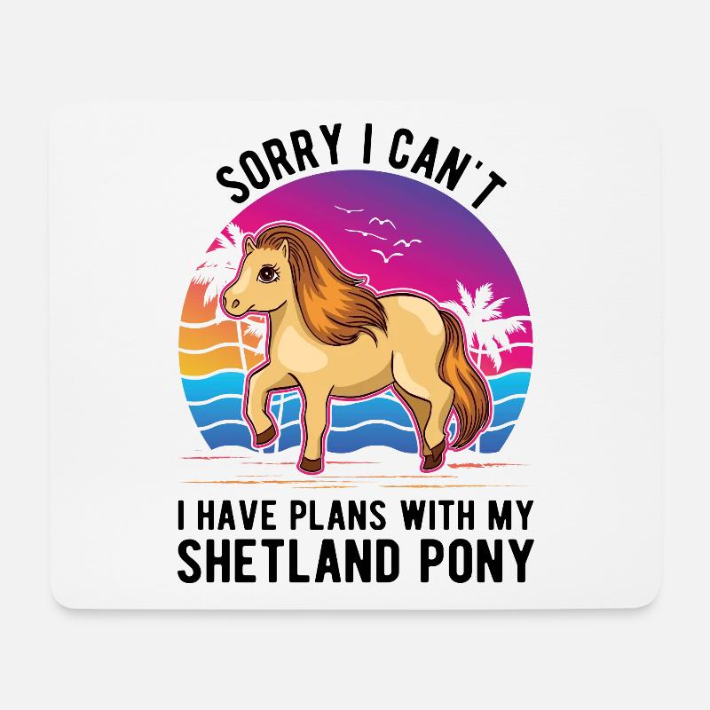 Shetlandpony Shetland-Pony Shetty - Mousepad (Querformat) - Weiß
