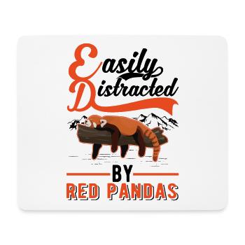 Easily distracted by Red Pandas Roter Panda - Mousepad (Querformat) - Weiß - Vorne
