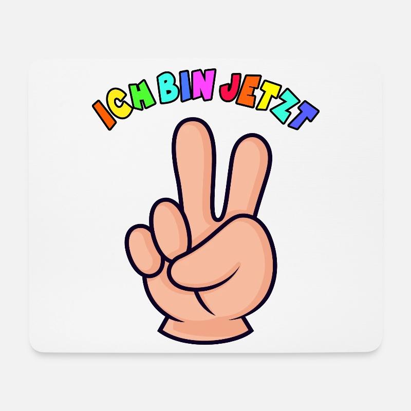 2.Geburtstag Kleinkind Geschenk 2 Finger - Mousepad (Querformat) - Weiß