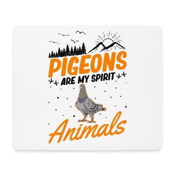 Les pigeons sont mes animaux spirituels Pigeonnier pigeonnier pigeon - Tapis de souris (format paysage) - blanc - Devant