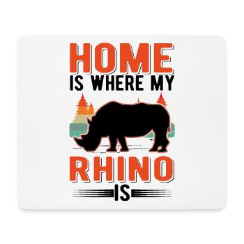 Home is where my rhino is Rhino - Mouse Pad (horizontal) - white - Front