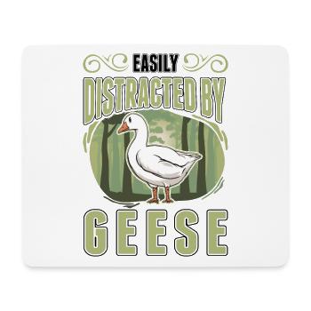 Easily distracted by Geese goose breeder geese - Mouse Pad (horizontal) - white - Front