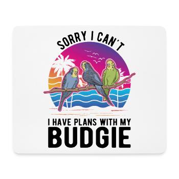 Budgerigar cockatiel Welli Parakeet - Mouse Pad (horizontal) - white - Front