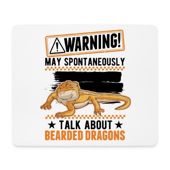 Warning Bearded Dragon Gift Bearded Dragon - Mouse Pad (horizontal) - white - Front
