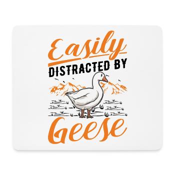 Easily distracted by Geese goose breeder geese - Mouse Pad (horizontal) - white - Front