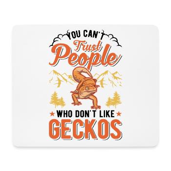 Gecko Geschenk Leopardgecko - Mousepad (Querformat) - Weiß - Vorne