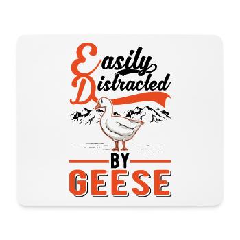 Easily distracted by Geese goose breeder geese - Mouse Pad (horizontal) - white - Front