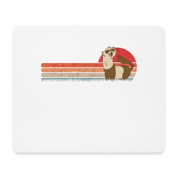 Frettchen Retro Wiesel Vintage - Mousepad (Querformat) - Weiß - Vorne