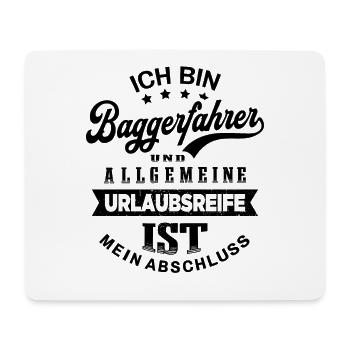 Baggerfahrer Urlaub Bagger Lustiges Baggerführer - Mousepad (Querformat) - Weiß - Vorne