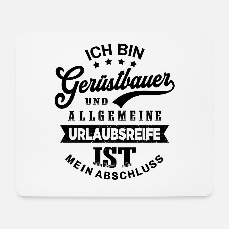 Gerüstbauer Urlaub Lustig Gerüstbau - Mousepad (Querformat) - Weiß