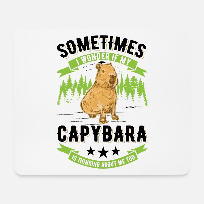 Capybara Wasserschwein Capibara - Mousepad (Querformat) - Weiß